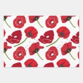 Red Poppy Flowers en Coördineren Inpakpapier Vel (Voorkant)