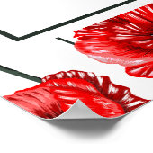 Red Poppy Flowers Floral Wedding Welcome Sign Poster (Hoek)