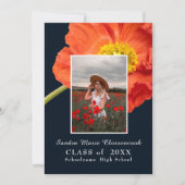 Red Poppy Flowers Foto Lijst Modern Afstuderen Aankondiging (Voorkant)