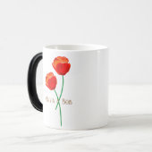 Red Poppy Flowers gepersonaliseerd Magische Mok (Voorkant links)