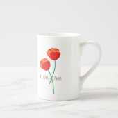 Red Poppy Flowers gepersonaliseerd Porselein Kop (Rechts)