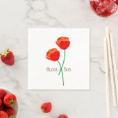 Red Poppy Flowers gepersonaliseerd Servet (Insitu)