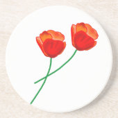 Red Poppy Flowers Heart Zandsteen Onderzetter (Voorkant)