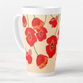 Red Poppy Flowers Latte Mok (Linkerhoek)