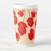Red Poppy Flowers Latte Mok (Voorkant)