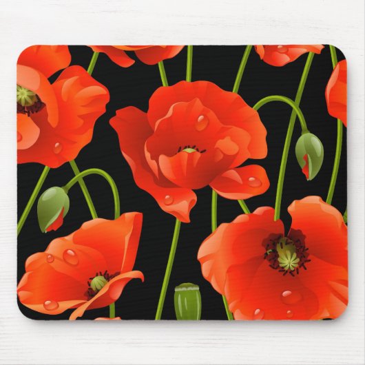 Red Poppy Flowers Muismat (Voorkant)