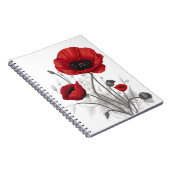 Red Poppy Flowers Notitieboek (Rechterzijde)