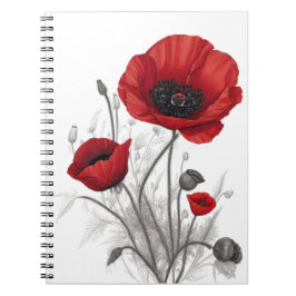 Red Poppy Flowers Notitieboek