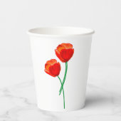 Red Poppy Flowers Papieren Bekers (Achterkant)