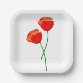 Red Poppy Flowers Papieren Bordje (Voorkant)