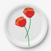 Red Poppy Flowers Papieren Bordje (Voorkant)