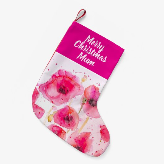 Red Poppy Flowers Poppies Floral Flower Christmas Kleine Kerstsok (Voorkant (Hangend))