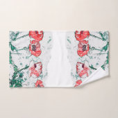 Red Poppy Flowers Poppies Sketch Bad Handdoek (Handdoek)