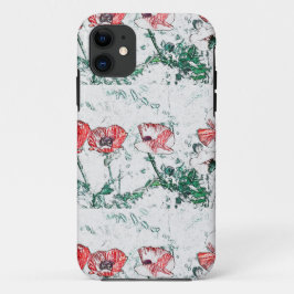 Red Poppy Flowers Poppies Sketch Case-Mate iPhone Case
