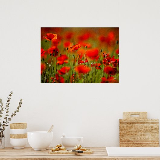 Red Poppy Flowers Poster (Keuken)