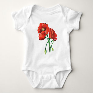 Red Poppy Flowers Romper