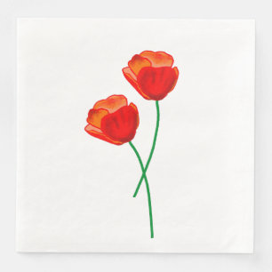 Red Poppy Flowers Servet