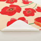 Red Poppy Flowers Sherpa Deken (3/4)