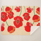 Red Poppy Flowers Sherpa Deken (Voorkant (horizontaal))