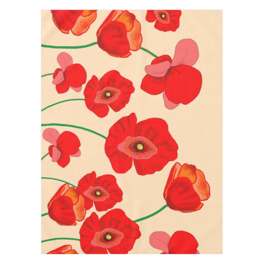 Red Poppy Flowers Tafelkleed (Voorkant)