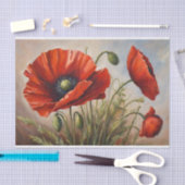 Red Poppy Flowers Tissuepapier (Craft)