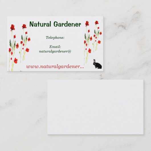 Red Poppy Flowers Visitekaartje (Voorkant / Achterkant)