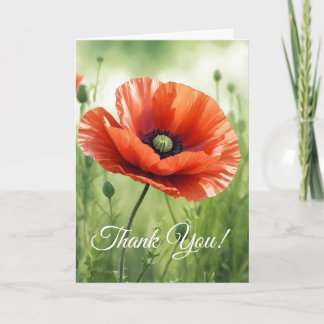 Red Poppy Folded Greeting Card Kaart