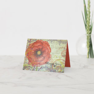 RED POPPY Folded Hartelijk dank Bedankkaart