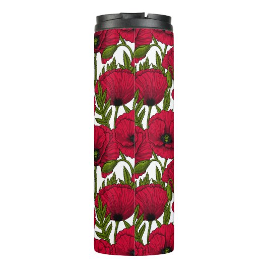 Red Poppy garden 2 Thermal Tumbler Thermosbeker (Achterkant)