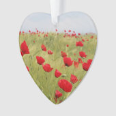 Red Poppy Garden Flower Dated Photo Custom Ornament (voorkant)
