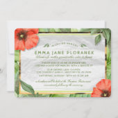 Red Poppy Garden Greens Memorial Service Invite Kaart (Achterkant)