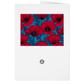 Red poppy garden on blue (Achterkant)