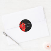 Red Poppy Gemaakt met Liefde Ronde Sticker (Envelop)