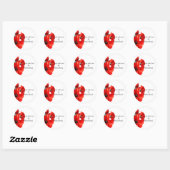 Red Poppy Gemaakt met Liefde Ronde Sticker (Vel)