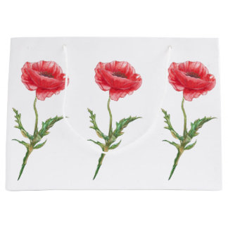 Red Poppy Gift Bag Groot Cadeauzakje