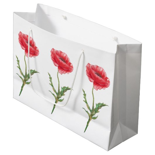 Red Poppy Gift Bag Groot Cadeauzakje (Voorkant Gekanteld)