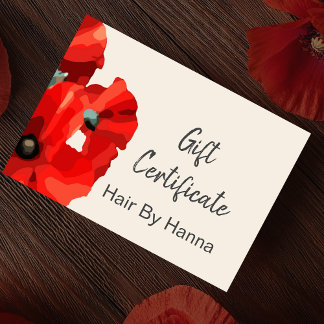 Red Poppy Gift Certificate