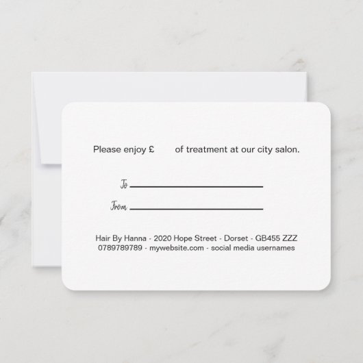 Red Poppy Gift Certificate (Achterkant)