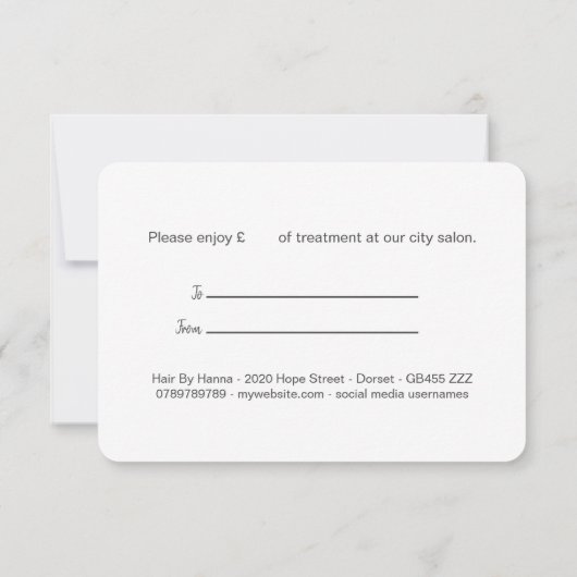 Red Poppy Gift Certificate (Achterkant)