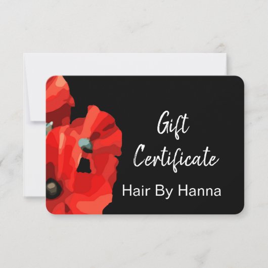Red Poppy Gift Certificate (Voorkant)