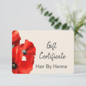 Red Poppy Gift Certificate (Staand voorkant)