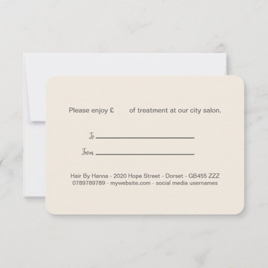 Red Poppy Gift Certificate (Achterkant)