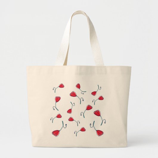 Red Poppy Grote Tote Bag (Voorkant)