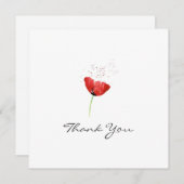 Red Poppy - Hartelijk dank Bedankkaart (Voorkant / Achterkant)