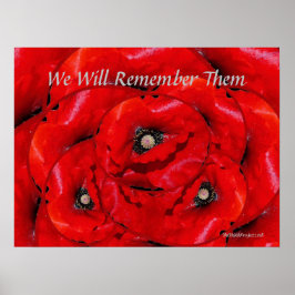 Red Poppy Herinnering aan het Poster