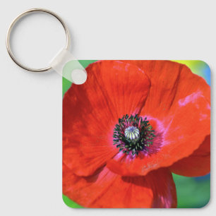 Red Poppy in de Sunshine Foto Sleutelhanger