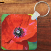 Red Poppy in de Sunshine Foto Sleutelhanger (Achterkant)