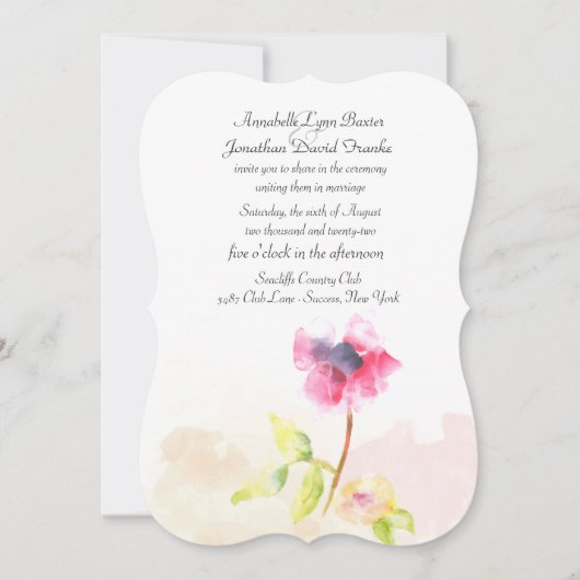 Red Poppy Invitation Kaart (Voorkant)