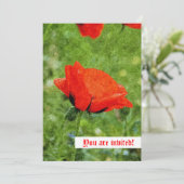 Red Poppy Invitation Kaart (Staand voorkant)