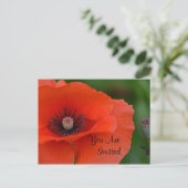 Red Poppy Invitation Uitnodiging Briefkaart (Staand voorkant)